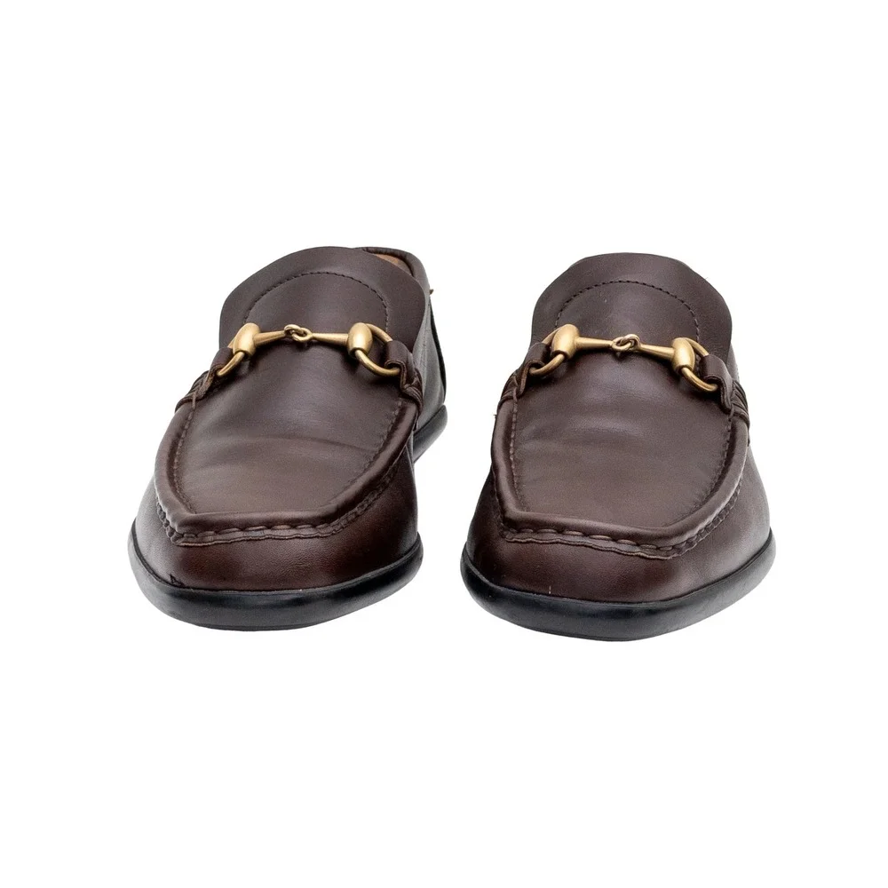 Gucci Horsebit Driving Loafers Brown Leather Moccasins Men's UK 8.5 US 9.5